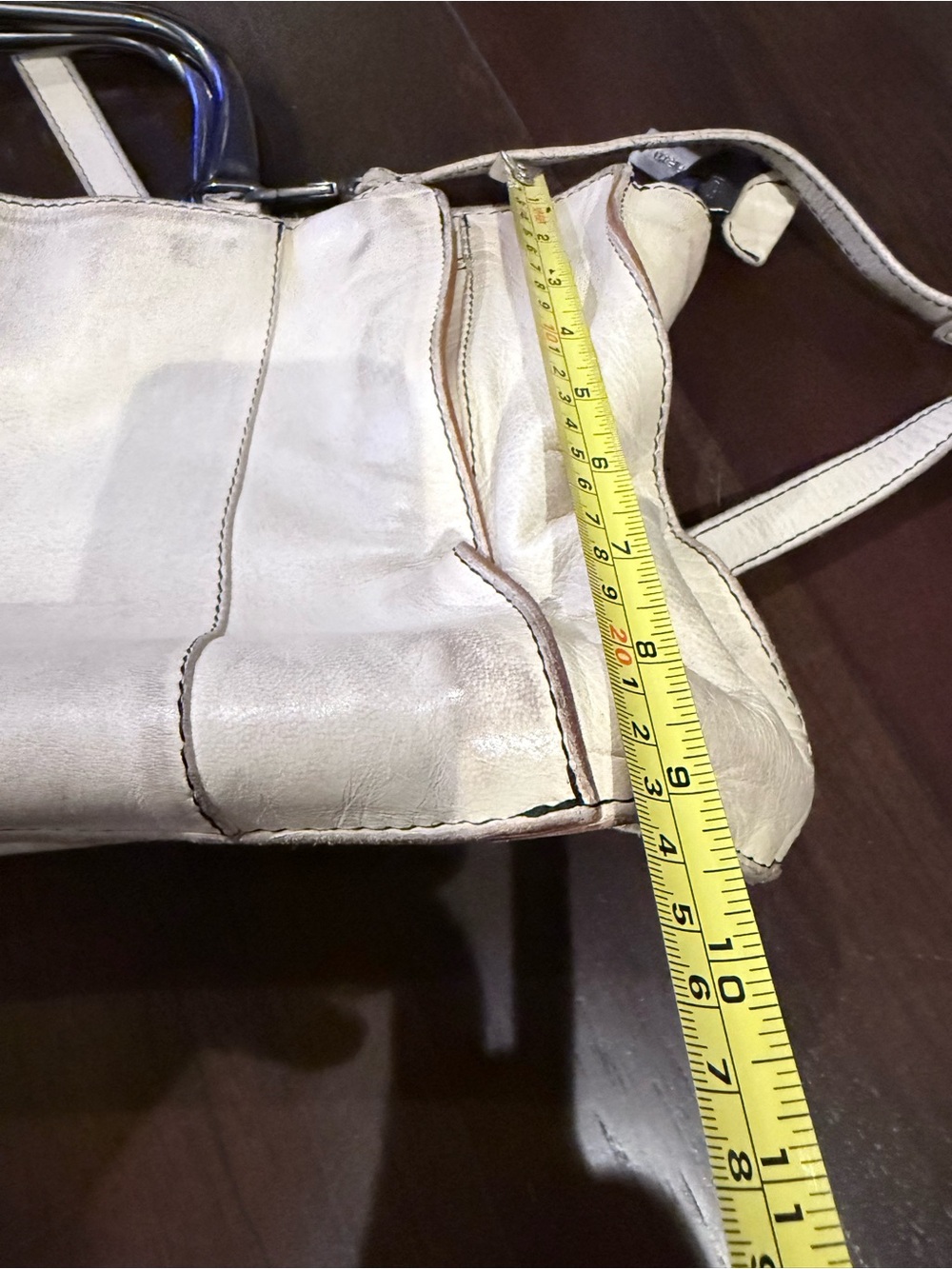Numero 10 Italian Leather Cream White Handbag Crossbody Purse Travel Bag - Picture 4 of 13